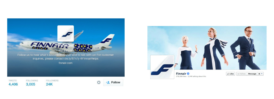 Finnair on Twitter and Instagram